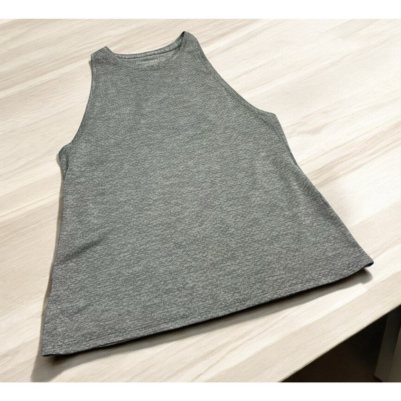 Outdoor Voices Women's Medium Gray Stretch Cropped Racer Back Tank Top - Picture 1 of 5